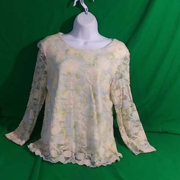 Coldwater Creek Tops - Coldwater Creek, sz s lace floral blouse